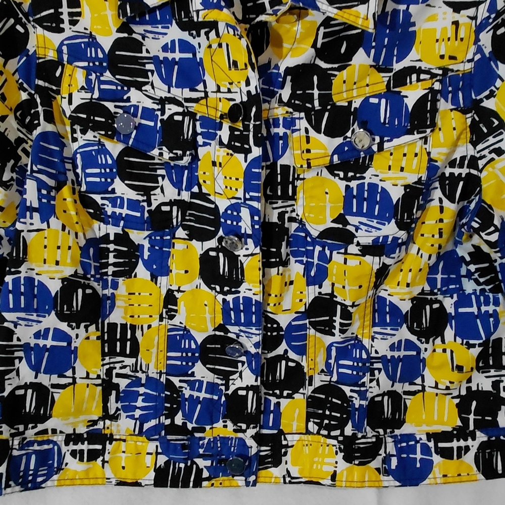 Ruby Rd. Navy and Mustard Geometric Jacket - Picture 6 of 10